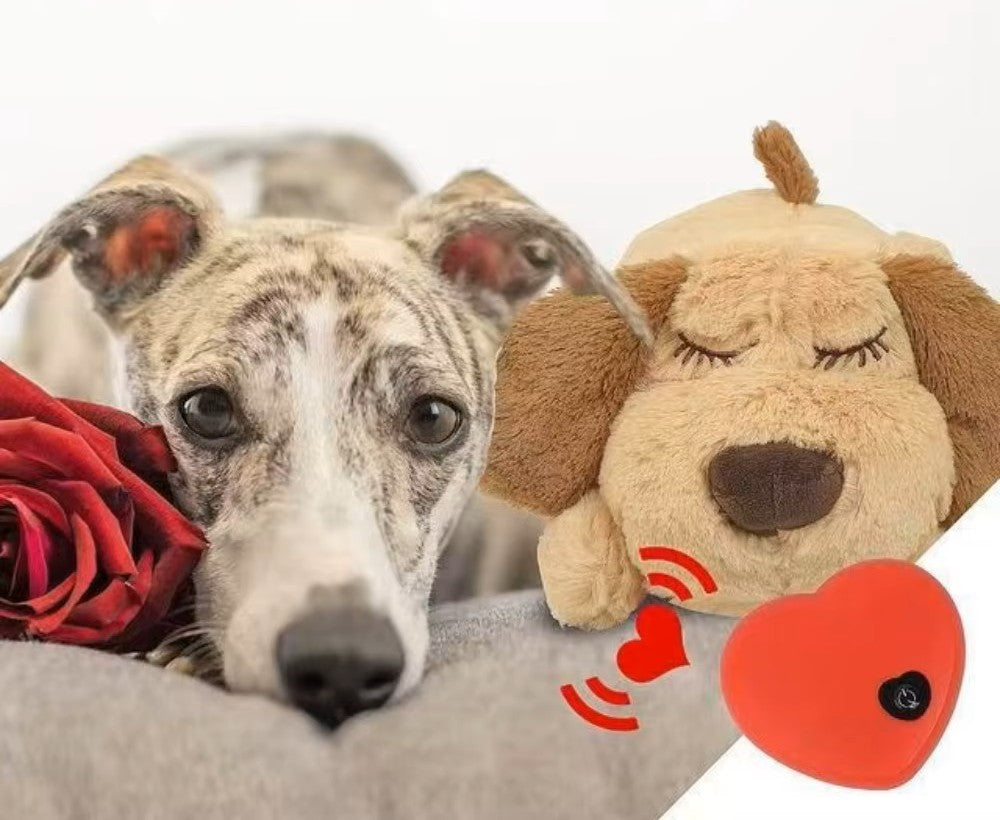 Zabawka dla psa z biciem serca – pluszowy piesek uspokajający