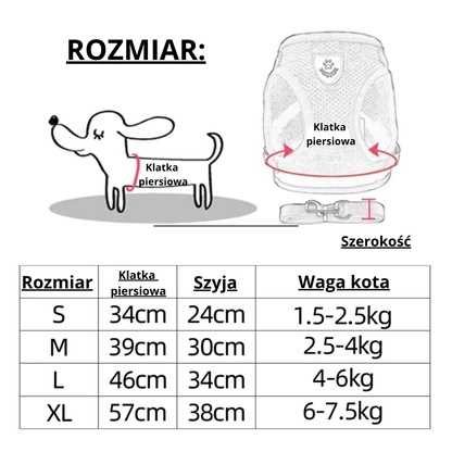 Regulowana Uprząż/Szelki dla Kota