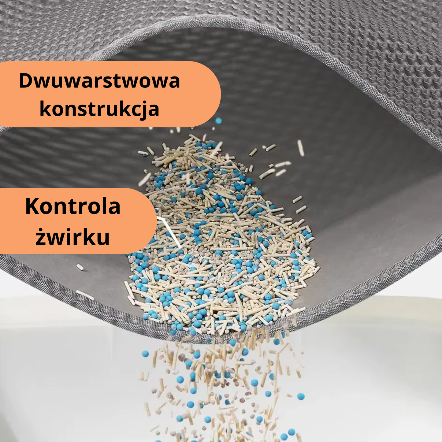 Dwuwarstwowa Mata na Żwirek dla Kota z Wodoodporną Powłoką