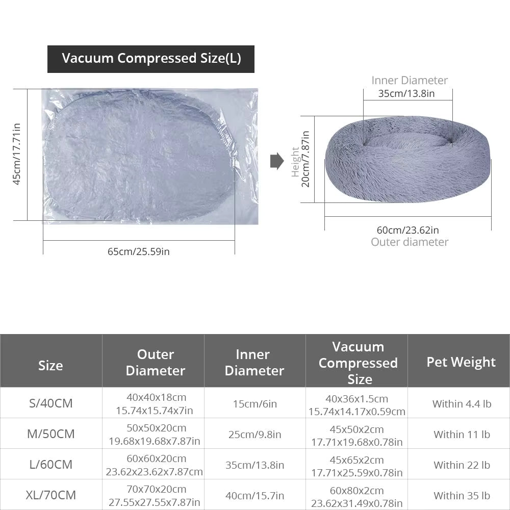 Okrągłe legowisko z długim włosiem dla psa