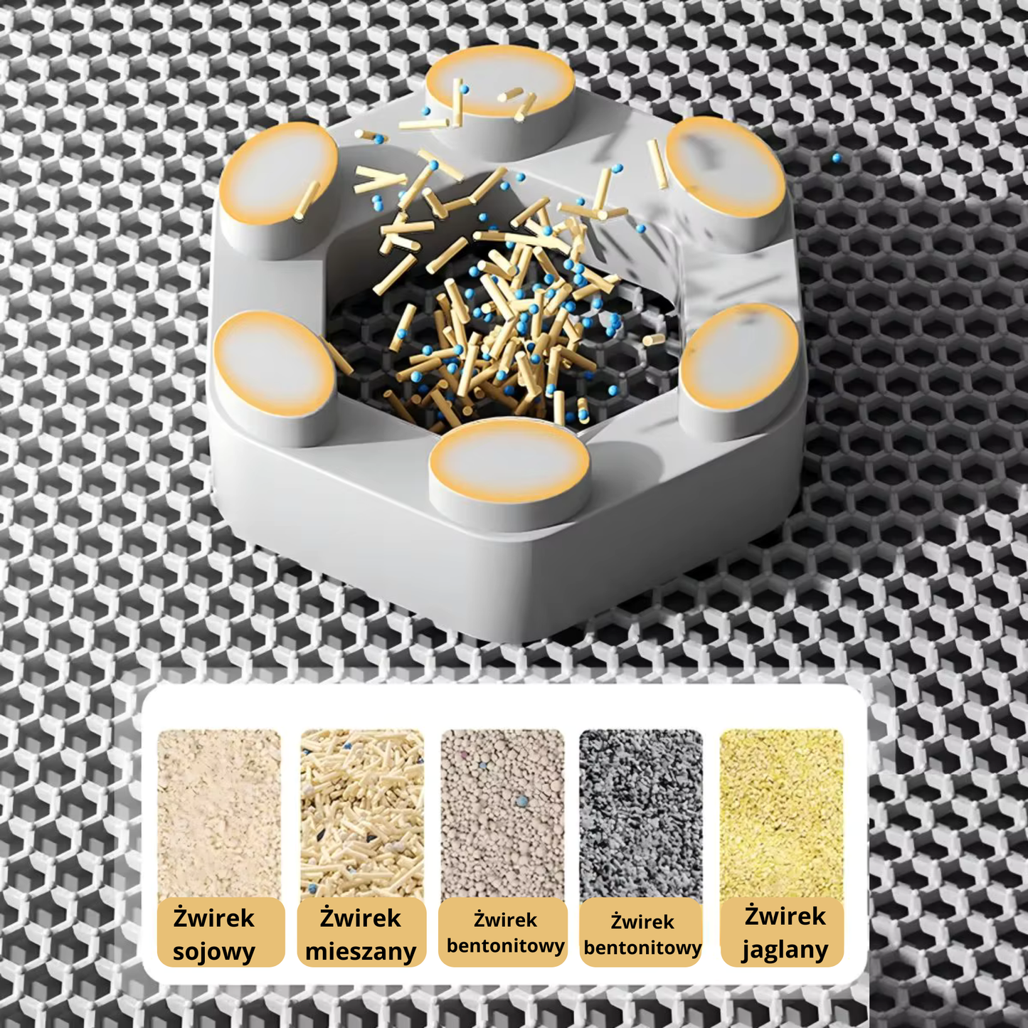 Dwuwarstwowa Mata na Żwirek dla Kota z Wodoodporną Powłoką