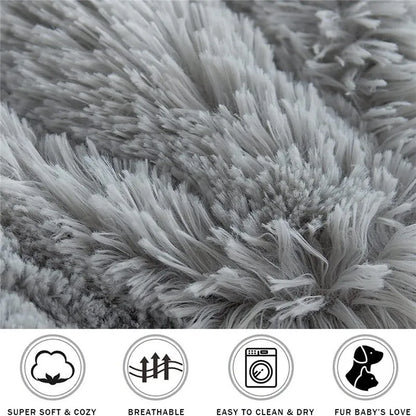 Okrągłe legowisko z długim włosiem dla psa