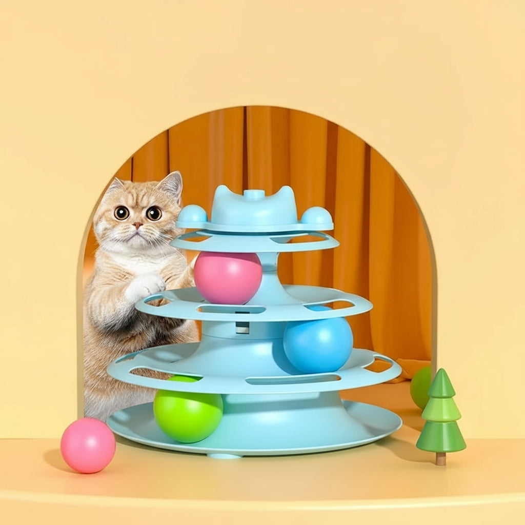Interaktywna zabawka dla kota z piłkami