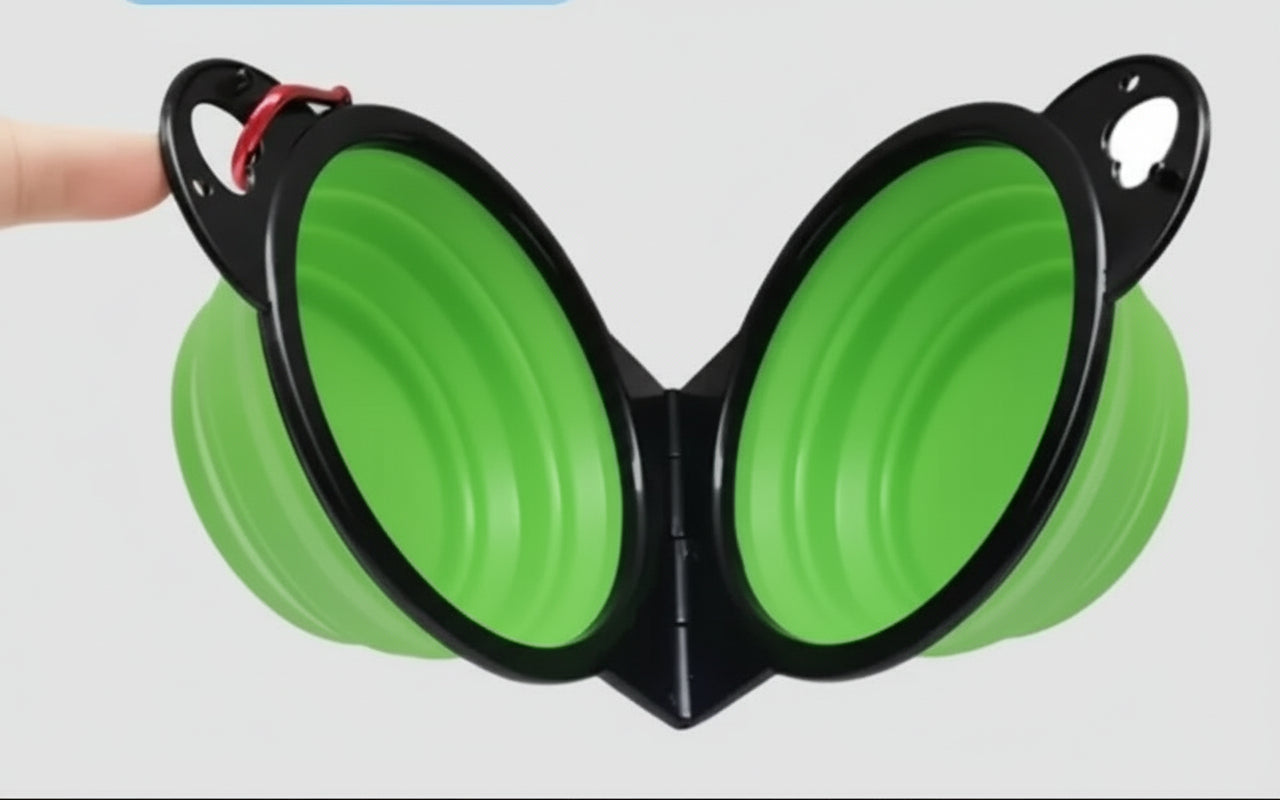 Składana podwójna miska podróżna dla psa i kota