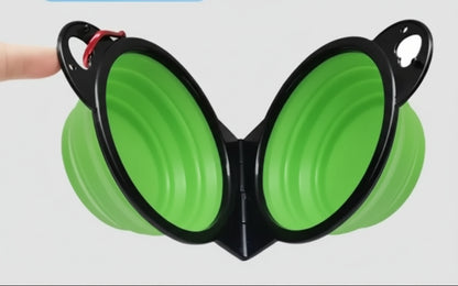 Składana podwójna miska podróżna dla psa i kota