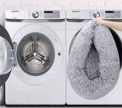 Okrągłe legowisko z długim włosiem dla psa