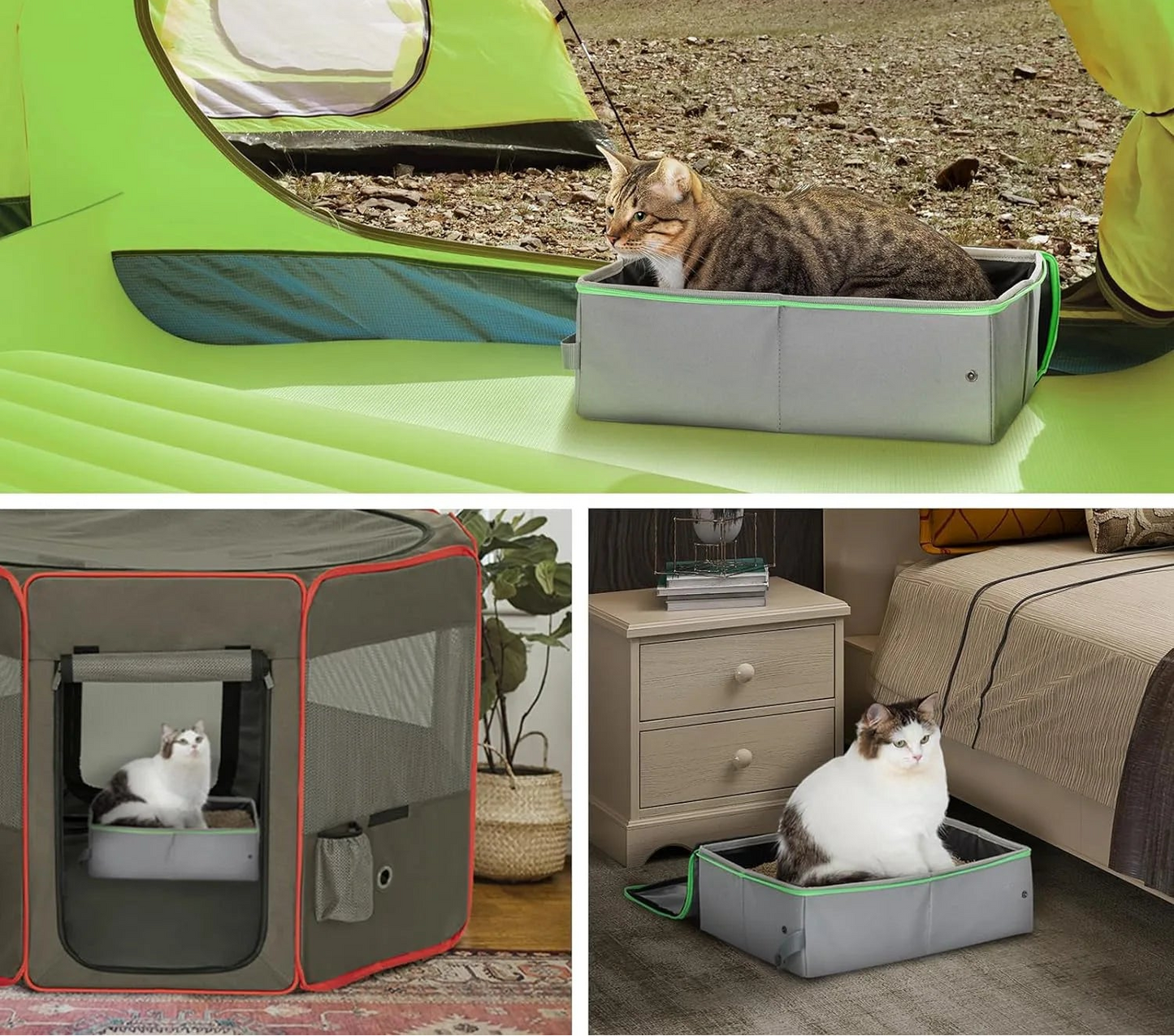 Przenośna Kuweta dla Kota z Wodoodpornej Tkaniny Oxford